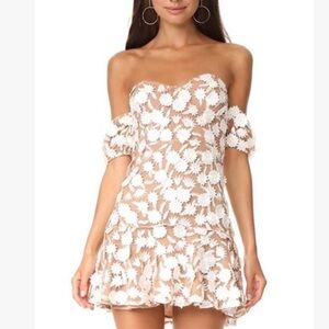 Floral Lace Kids Dress - Brown and White